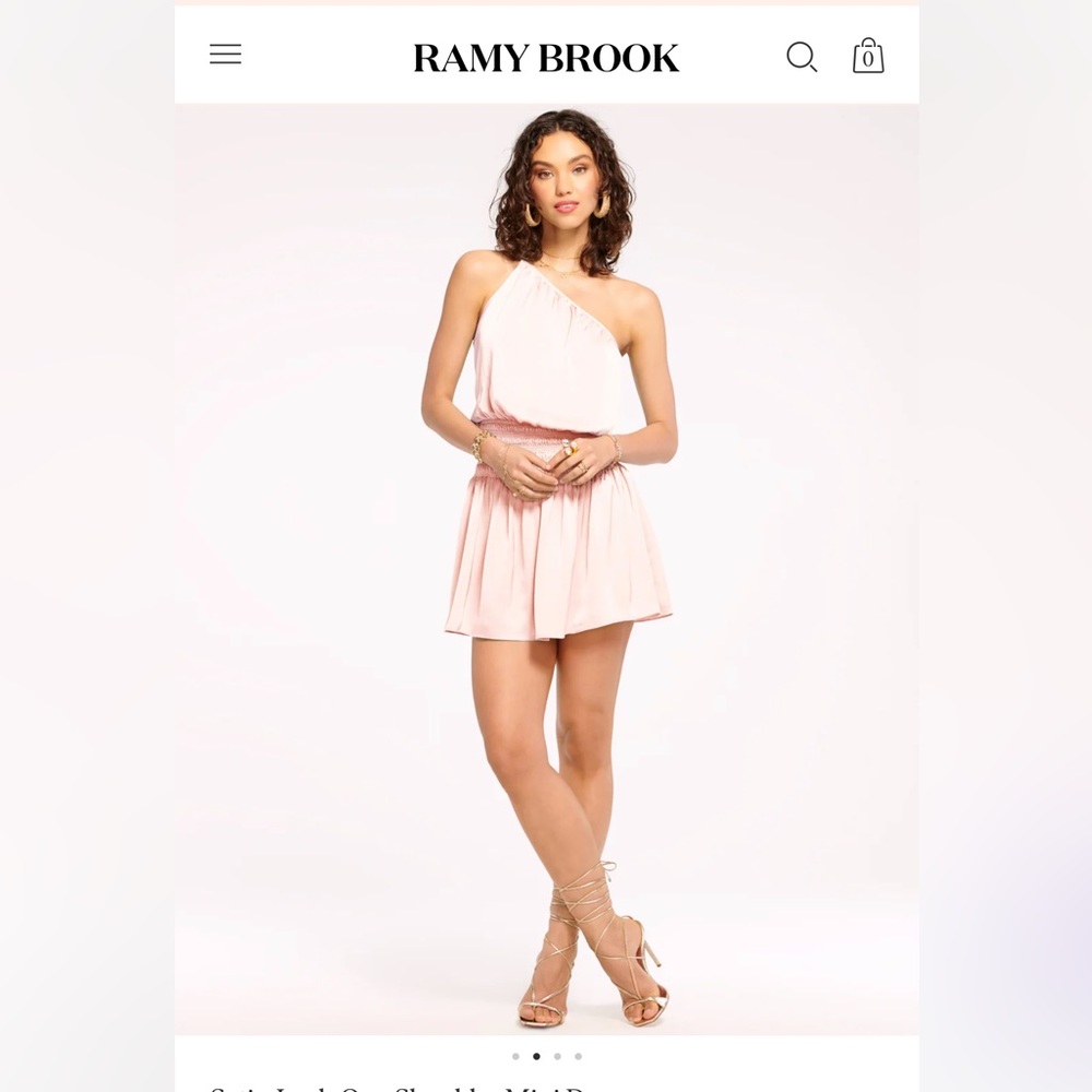 Ramy Brook: Satin Leah one shoulder mini